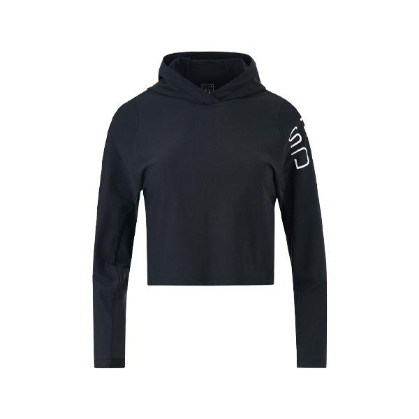 女性用トレーニングフード付きTシャツ FM1SPJPCNHD251W-BLK
