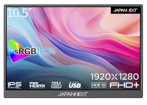 JAPANNEXT 10.5インチ IPSパネル フルHD+(1920x1280)解像度 モバイルモニター JN-MD-IPS105FHDPR USB Type-C miniHDMI sRGB100% 13,787円