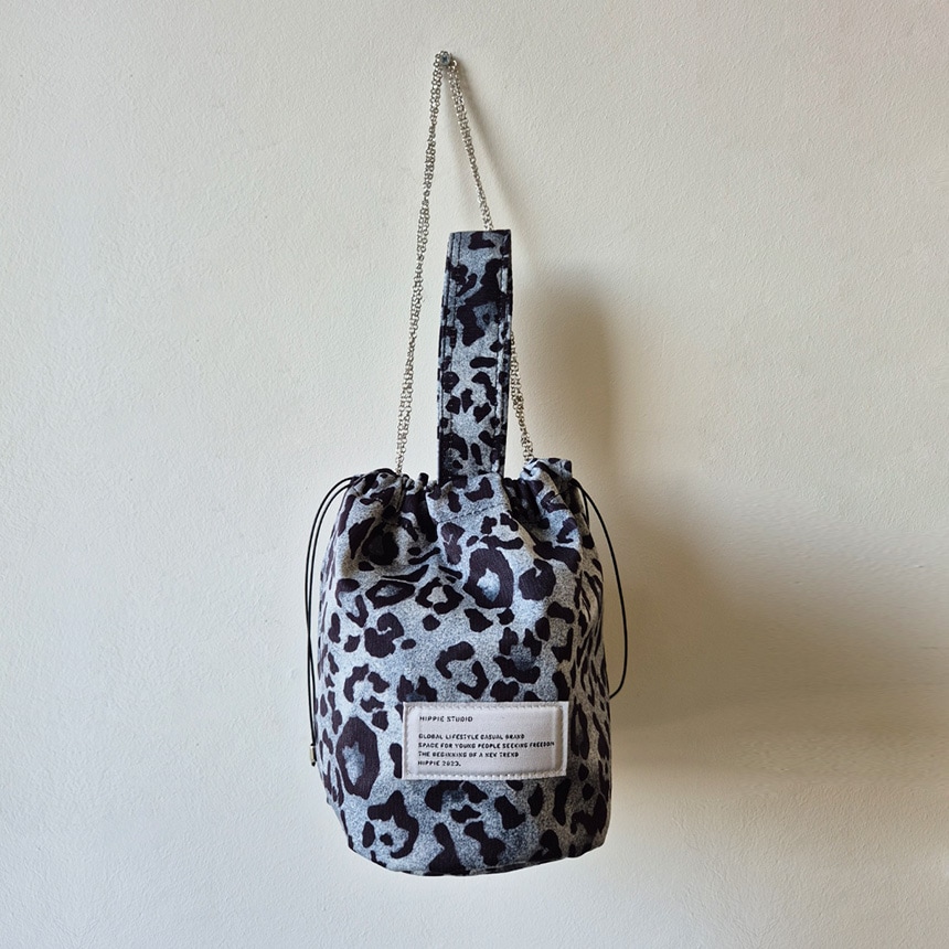 LUELLA レオパード チェーン巾着バッグ3WAYトート＆ショルダー・コーデ映え