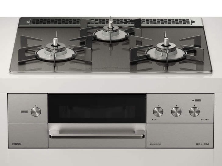ビルトインコンロ DELICIA デリシア 3口 3V乾電池タイプ プロパンガス 60cm LPG ツイードシルバー RHS31W31E15RCASTW-LPG