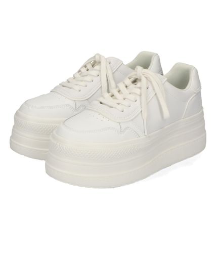 [オリエンタルトラフィック] スニーカー レディース 大きいサイズ 小さいサイズ 歩きやすい 厚底 スタイルアップ 軽い トレンド シンプル スポーティー カジュアル OT3736 オフホワイト 23