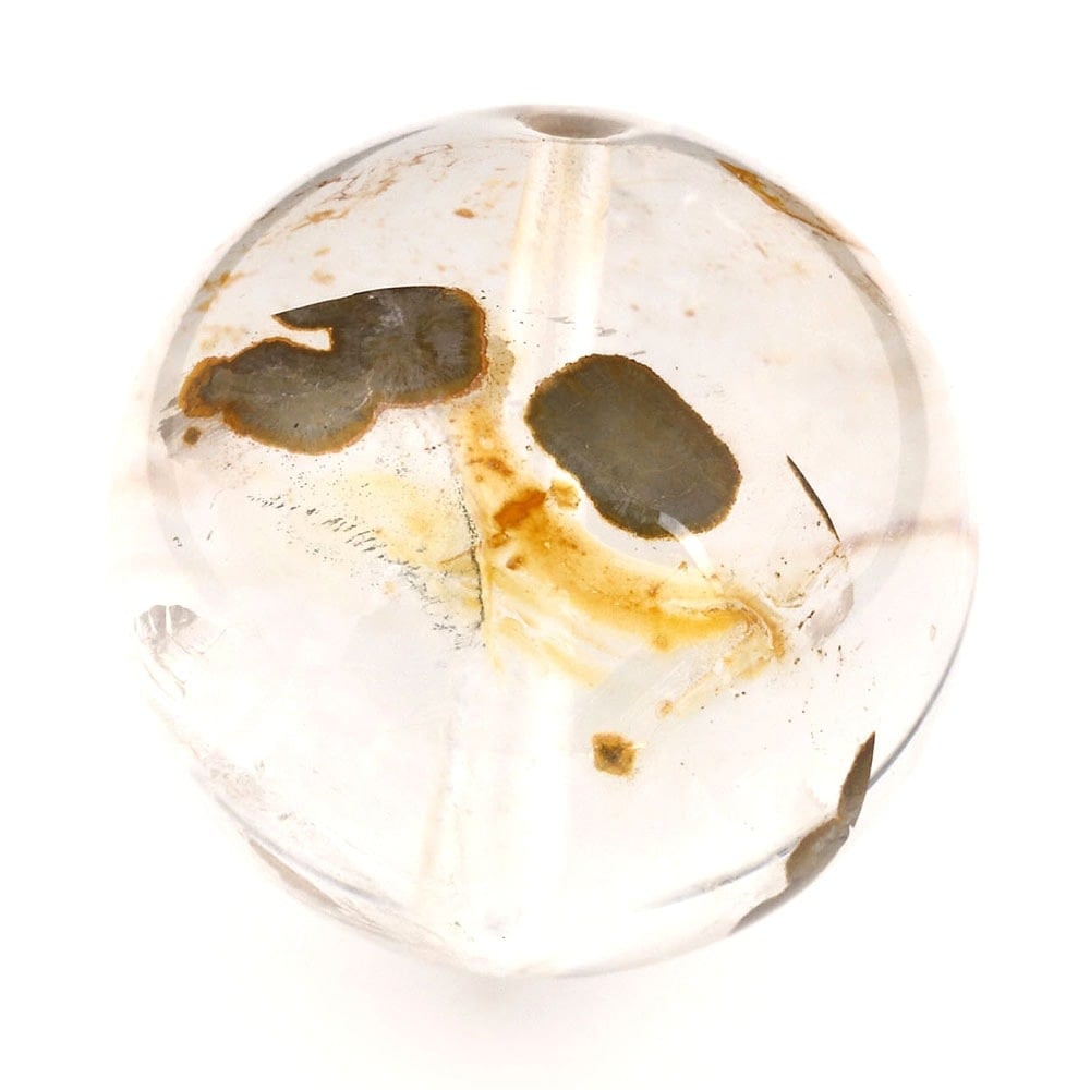 「1点もの 現品」 1粒売り 天然 オーラクォーツ ブラジル産 14mm パワーストーン バラ売り 天然石 パワーストーン ばら売り ビーズ 穴あき 1玉売り アクセサリー パ zz000122-za