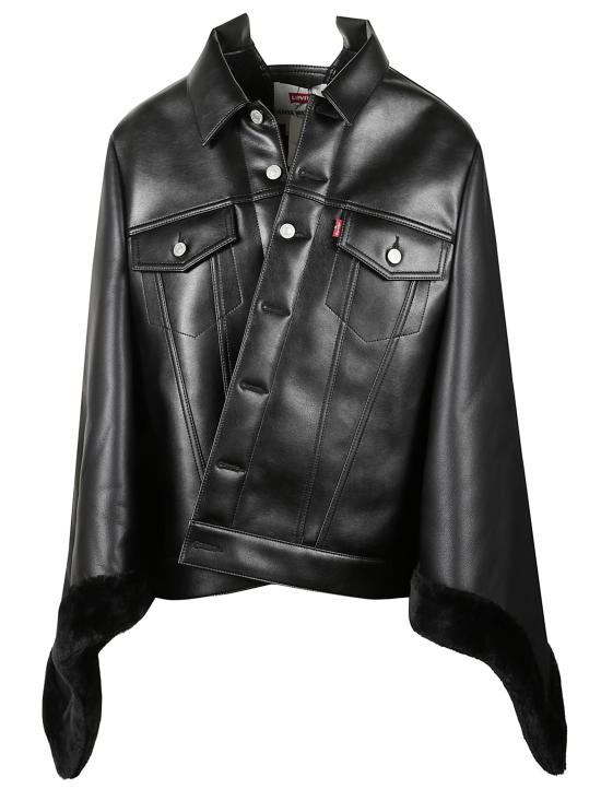 JUNYA WATANABE Women Leather Jackets JPJ201051 1BLACKXBLACK Black