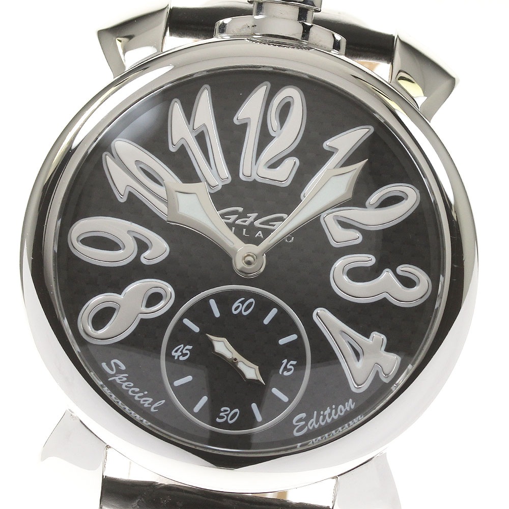 ガガミラノ GaGa MILANO 5010.SP02-GRY-ST マヌアーレ48MM 手巻き メンズ 箱・保証書付き_820110【中古】
