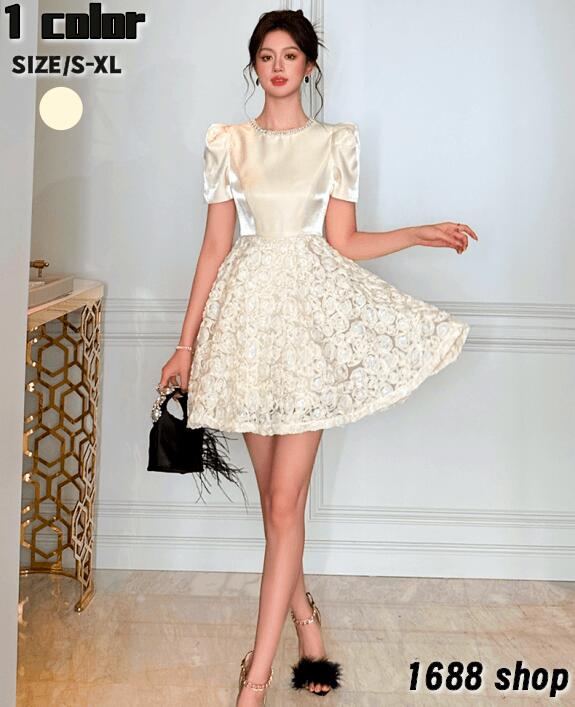 新入荷！2025 ワンピース Aライン ミニ 姫系ワンピース　花柄　ワンピース インポート ひざ丈 ミドル丈 エレガント　韓国ファッション シンプル Vネック パーティドレス 袖あり　お嬢様 セクシー