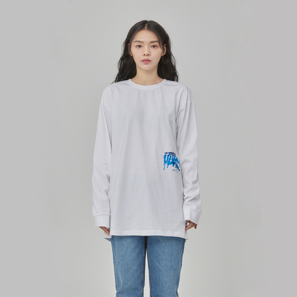 Graffiti Mini SMURF Print T-shirts_White