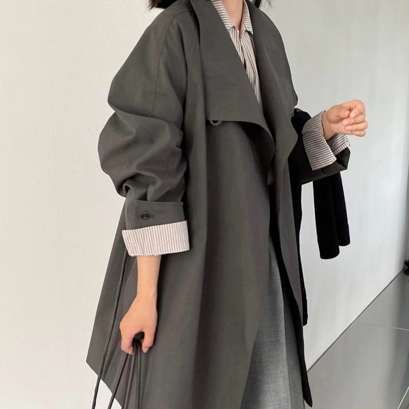 アウター ジャケット セミロング 高級感 韓国ファッション メガ割 春秋