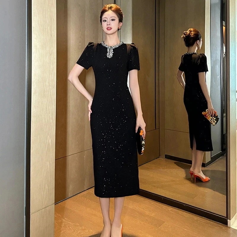 スリミングお呼ばれドレス 披露宴 大人 結婚式 同窓会 大人 気質パーティードレス フォーマルキャバ ウェディング ウエスト引き締め着痩せロングワンピース 演奏会 卒業式
