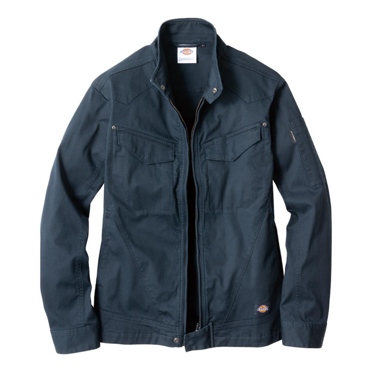Dickies ヘリンボーンジャケット ネイビー 4L D-2910 ディッキーズ 作業着 作業服 ストレッチ 長袖 ジャケット