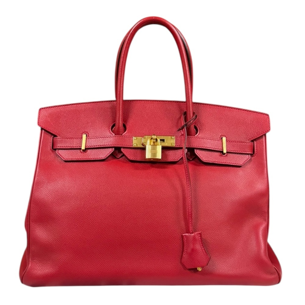 エルメス バーキン35 ハンドバッグ ヴォーエプソン レッド HERMES 中古