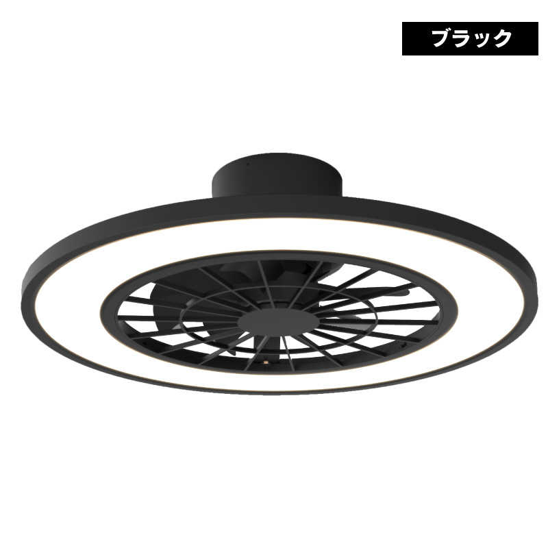ヒロコーポレーション　LEDシーリングファンライト 10畳 昼光色～電球色 リモコン付属 ブラック　LCF-550BK