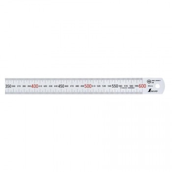 シンワ測定 直尺 シルバー 60cm 赤数字入 13412