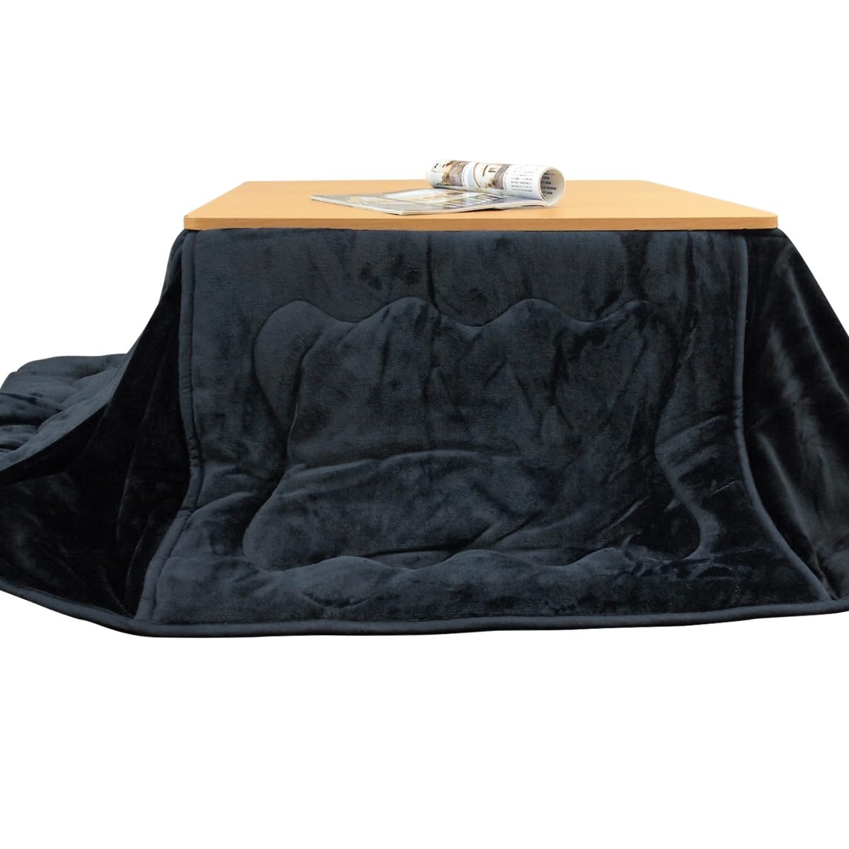 リヴェール こたつ布団 こたつ掛け布団 省スペース 長方形 洗える フランネル あったか 暖かい ボリューム 北欧 おしゃれ コンパクト コタツ布団 約180×220cm (ネイビー)