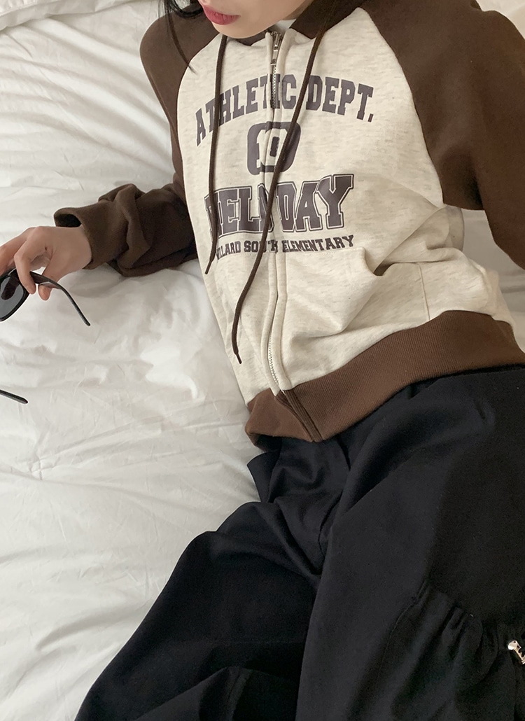 配色ラグランロゴジップパーカー 5,658円