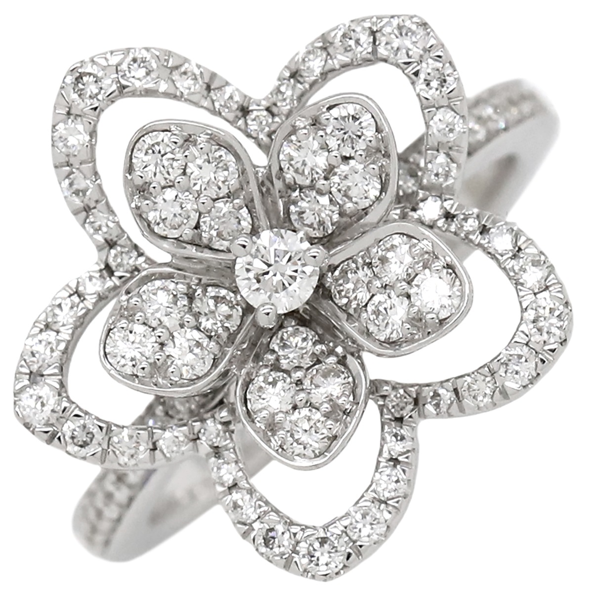 グラフ GRAFF リング 指輪 ワイルドフラワー ダイヤモンド リング K18WG ダイヤモンド ホワイトゴールド Au750 GRAFF スモール 6号 RGR846【中古】