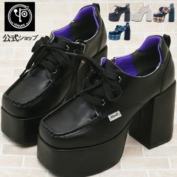 【公式SHOP特典キズ補修液付】 ヨースケ 厚底パンプス レディース レースアップパンプス 歩きやすい 11cm 太ヒール