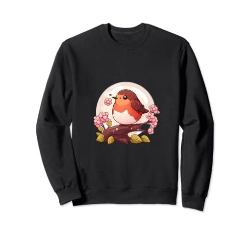 ユニーク 目を引くレッドロビンオーブ 桜 カワイイ トレーナー