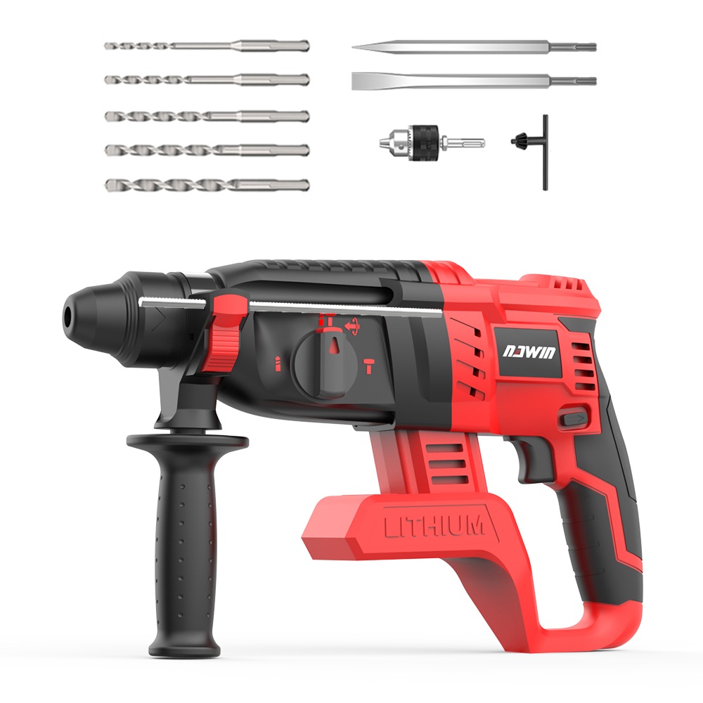 充電式ハンマドリル コードレス ブラシレスモーター 無段変速 ３モード切替 石材壁金属木材の穴あけ ハツリ（斫り）工事 取扱説明書 収納ケース NA-20DC (本体のみ)