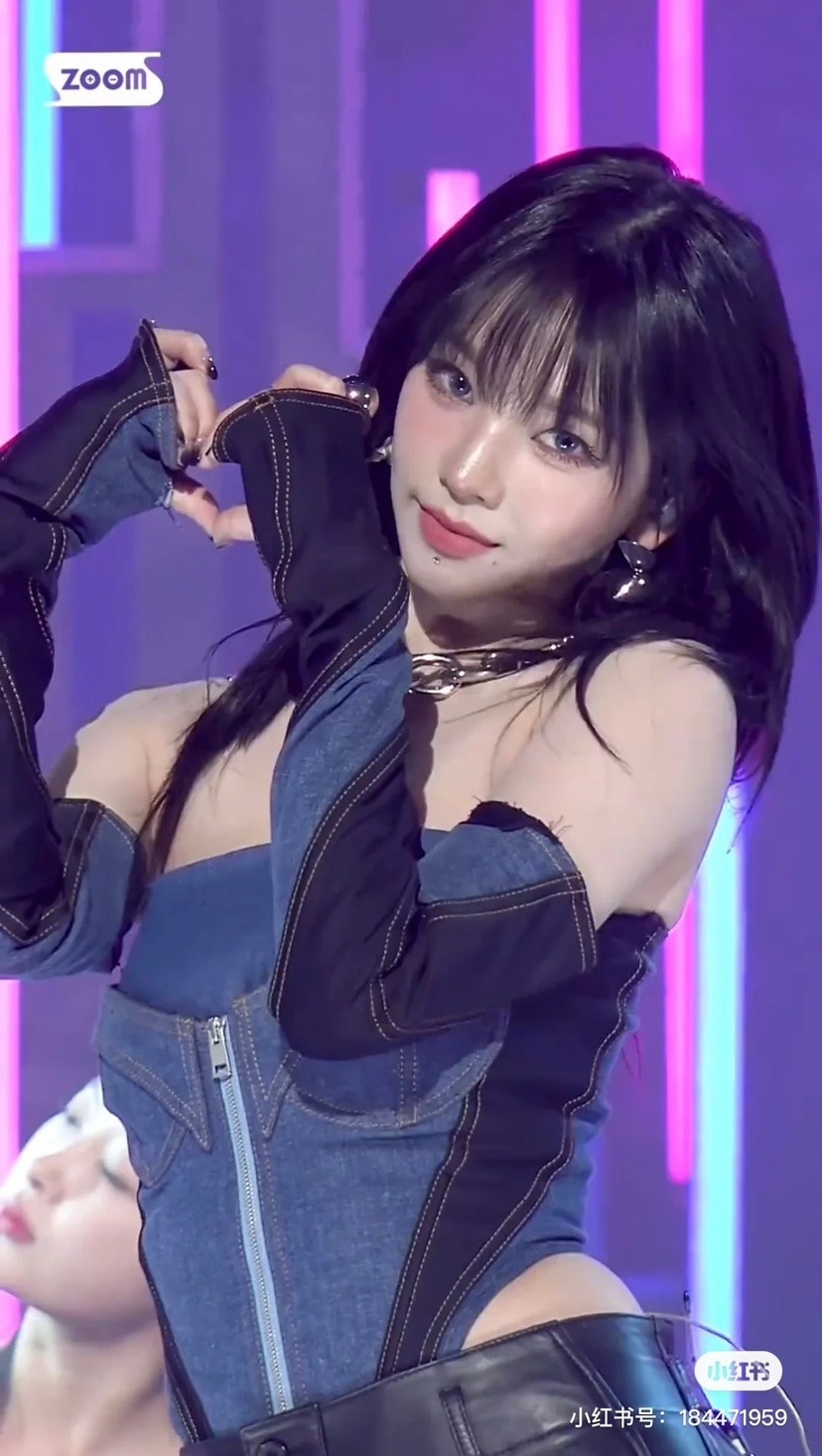 陳卓軒劉志民ブルーデニムジャンプスーツセクシーダンス衣装ジャズダンスtシャツトップス