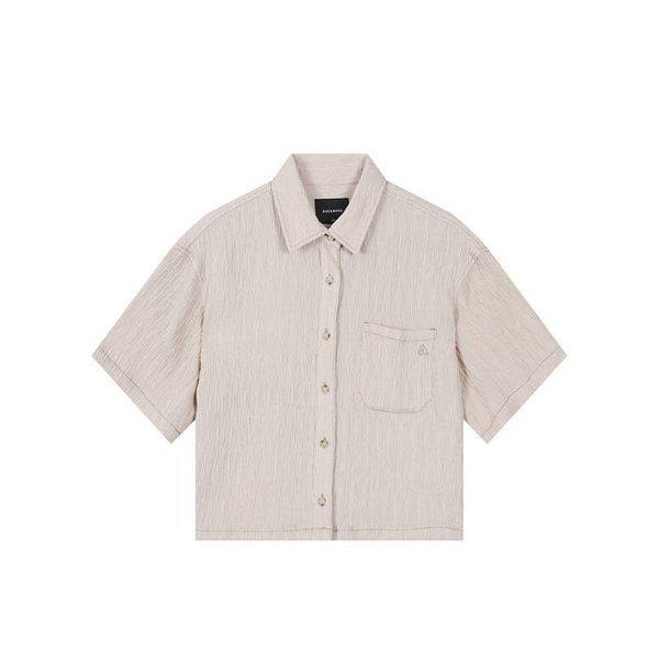 【女性用】クリンクル ルーズフィット 半袖シャツ (B252SH601P) (P003793031)