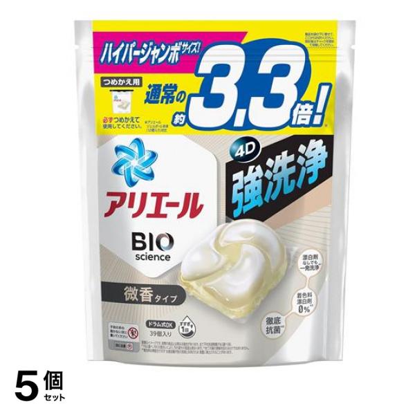 ジェルボール4D 微香タイプ 39個入 (詰め替え用 ハイパージャンボ) 5個セット