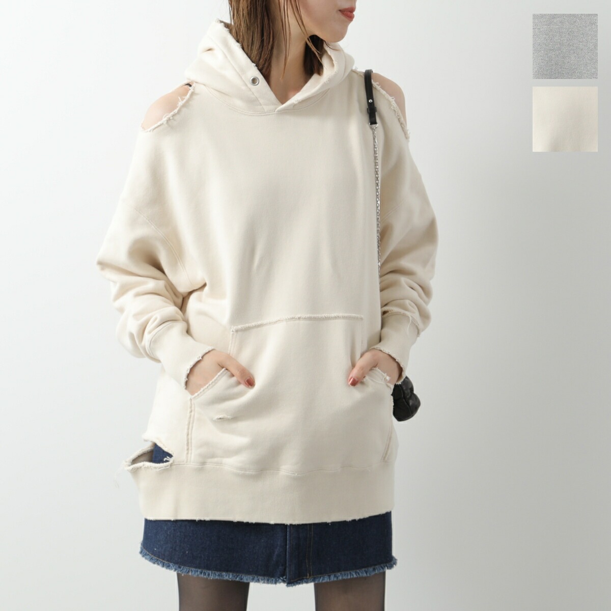 PROVOKE プロヴォーク パーカー damage hoodie PV-010057 レディース プルオーバー ダメージ フーディー スウェット コットン カラー2色
