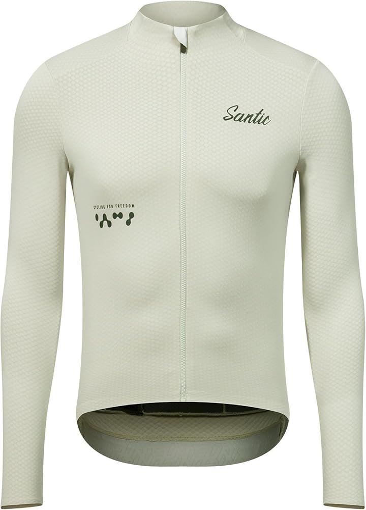 メンズ サイクルジャージ 秋冬 長袖 裏起毛 サイクルジャケット サイクルウェア 防風 防寒 ロードバイクウェア サイクリングジャージ 保温 ウインドブレーカー(ホワイト, 2XL)