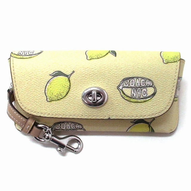 コーチ COACH アウトレット レモン れもん フルーツ柄 サングラスケース CAP11 SVXUC