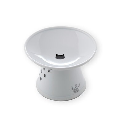 他サイト： D-culture ハッピーダイニング 脚付フードボウル 浅広口タイプ シリコン付き 猫柄の商品画像