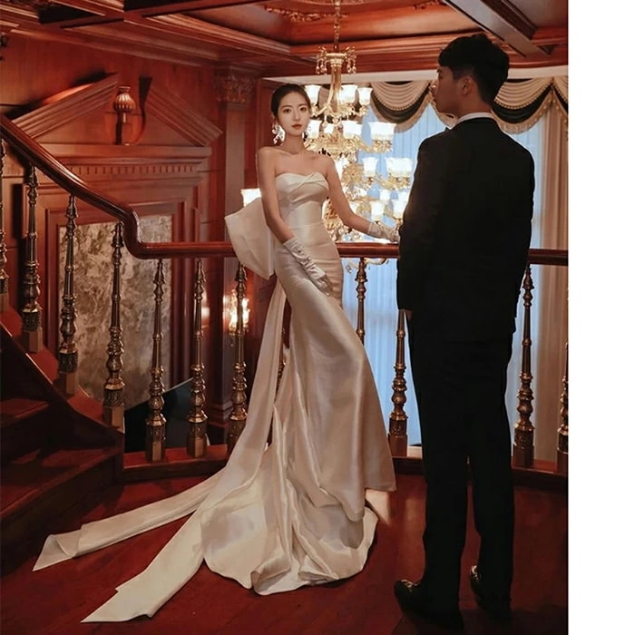 人気 新作 ウエディングドレス 二次会 ロングドレス マーメイドドレス 大きいサイズ ウェディングドレス マーメイド 演奏会 マーメイドライン 花嫁 パーティードレス 結婚式 ブライダル 小きいサイズ