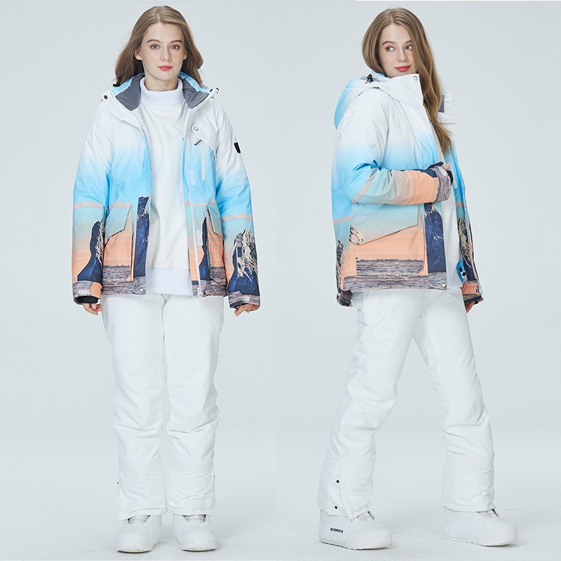 スノーボードウェア ジャケット レディース メンズ グラデーション スキーウェア スノボウェア スノーボード ウェア アウター 防寒着