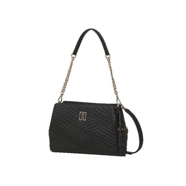 AK水原店 ハンドバッグ カーライル ブラック レザー ミディアム ショルダーバッグ DCBA4F365