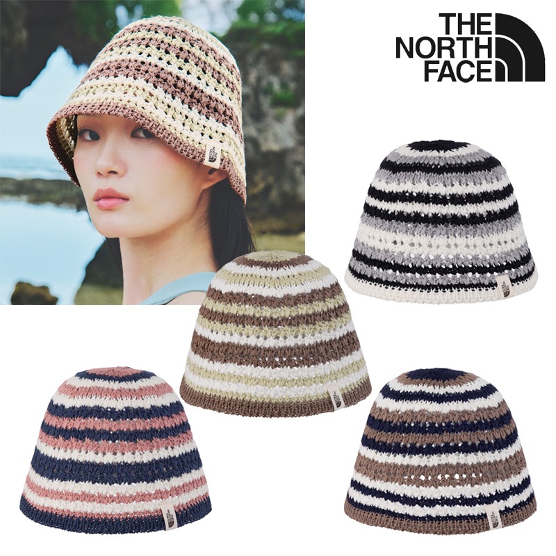 NE3HR03 W CROCHET BUCKET HAT クロシェ バケットハット 通気性 軽量 柔らか 折りたたみ 春夏 日よけ 旅行 お出かけ かわいい ボーダー UVケア デイリー 海辺 散歩用