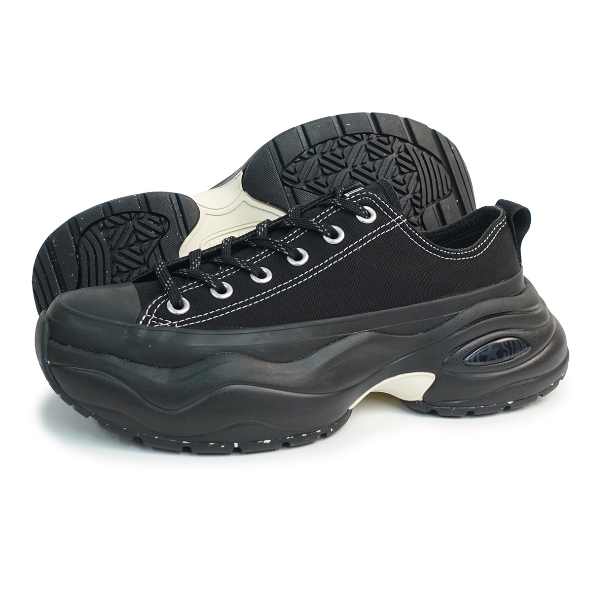 スニーカー メンズ レディース ローカット 厚底 オールスター (R) サージトレーナー OX ブラック/ブラック ALL STAR (R) SURGETRAINER O