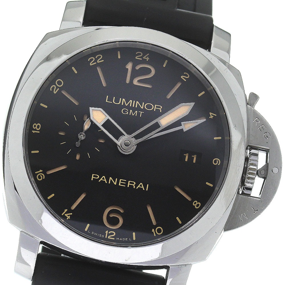 パネライ PANERAI PAM00531 ルミノール 1950 3デイズ GMT 24Hオートマティック アッチャイオ 44ｍｍ メンズ 内箱保証書付き_820074【中古】