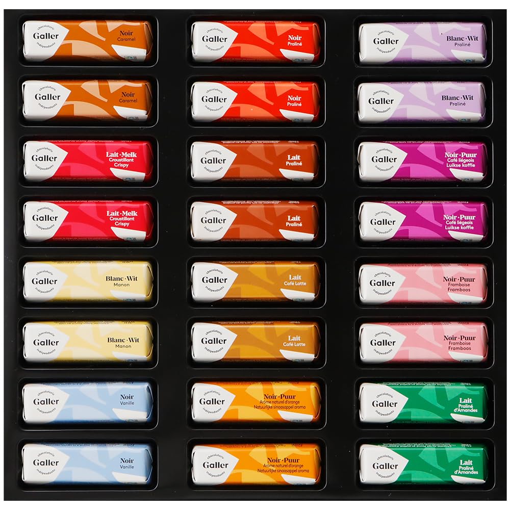ガレー Galler チョコレート ベルギー王室御用達 ミニバー 24本入り クリスマス お年賀 ギフト スイーツ お菓子 個包装 お取り寄せ 手さげ袋付き
