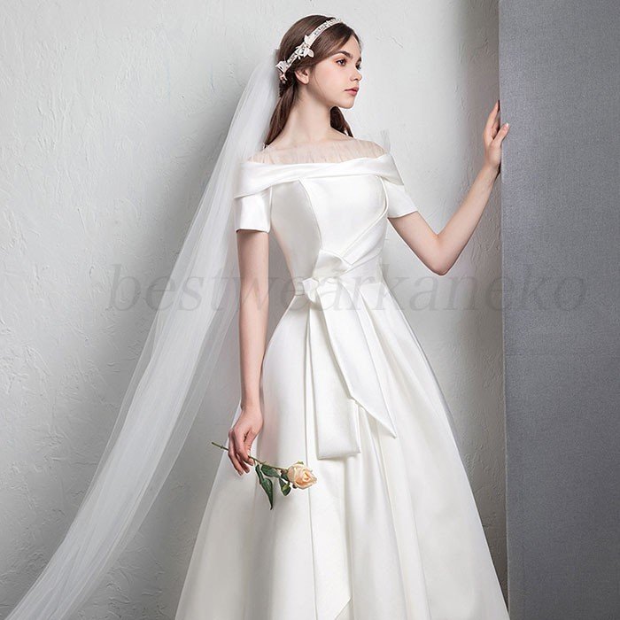 ウエディングドレス 二次会 花嫁 白ワンピース ピアノ発表会 大人 ロングドレス 演奏会 お呼ばれ