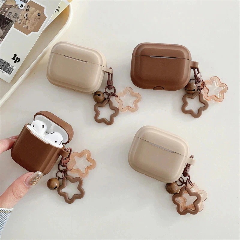 AirPods pro3ケースIns純色星適用airpods 4保護カバAirPods 3世代Airpods pro/pro2韓国イヤホーン