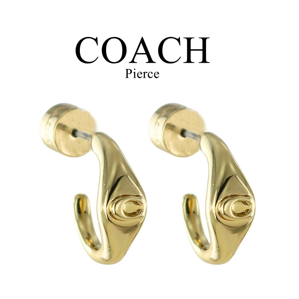 コーチ ピアス レディース 両耳ピアス ゴールド Cロゴ メタル フープ COACH ブランド アクセサリー シンプル 上品 おしゃれ 彼女 女性 ギフト 誕生日 記念日 成人 卒業 入学