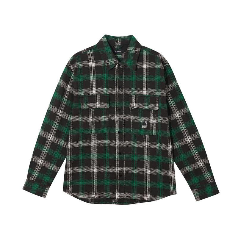 フランネルチェックシャツ 7067 ダークグリーン