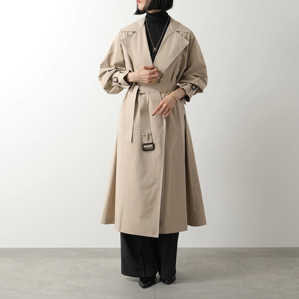 WEEKEND MAX MARA ウィークエンド マックスマーラ トレンチコート FATTO ファット ベルト付き ロング丈 テクニカル キャンバス 撥水 001