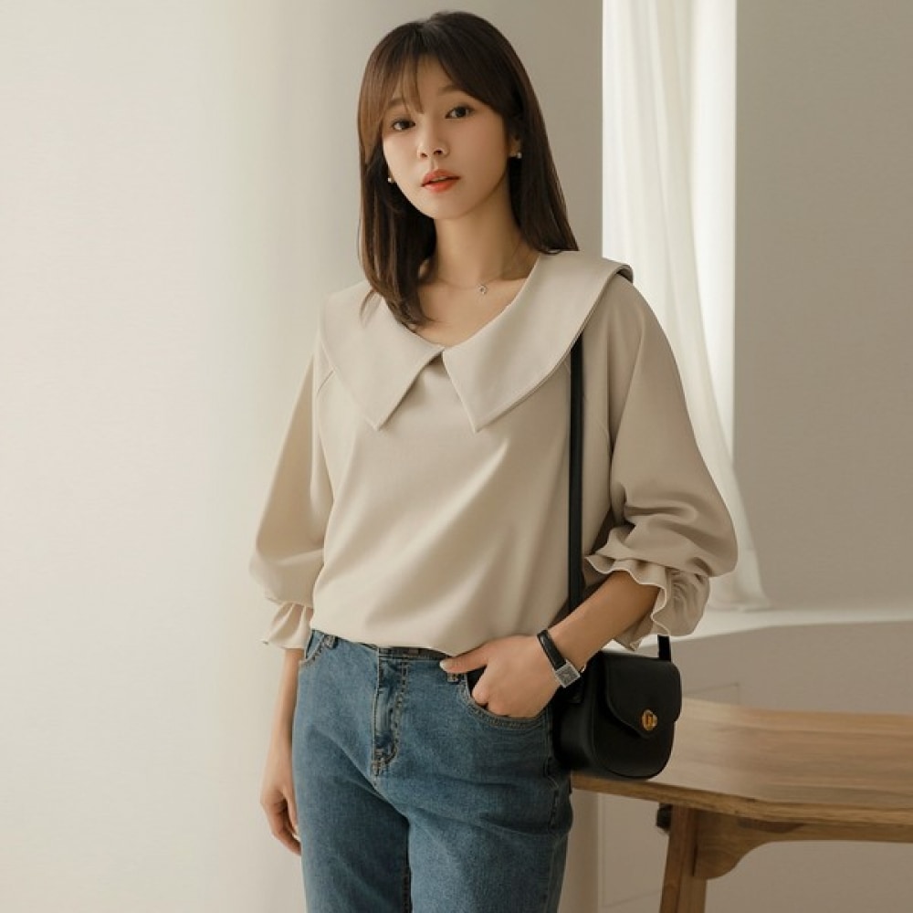 [Elysia] リヴェンナグランシャーリングカラーブラウス