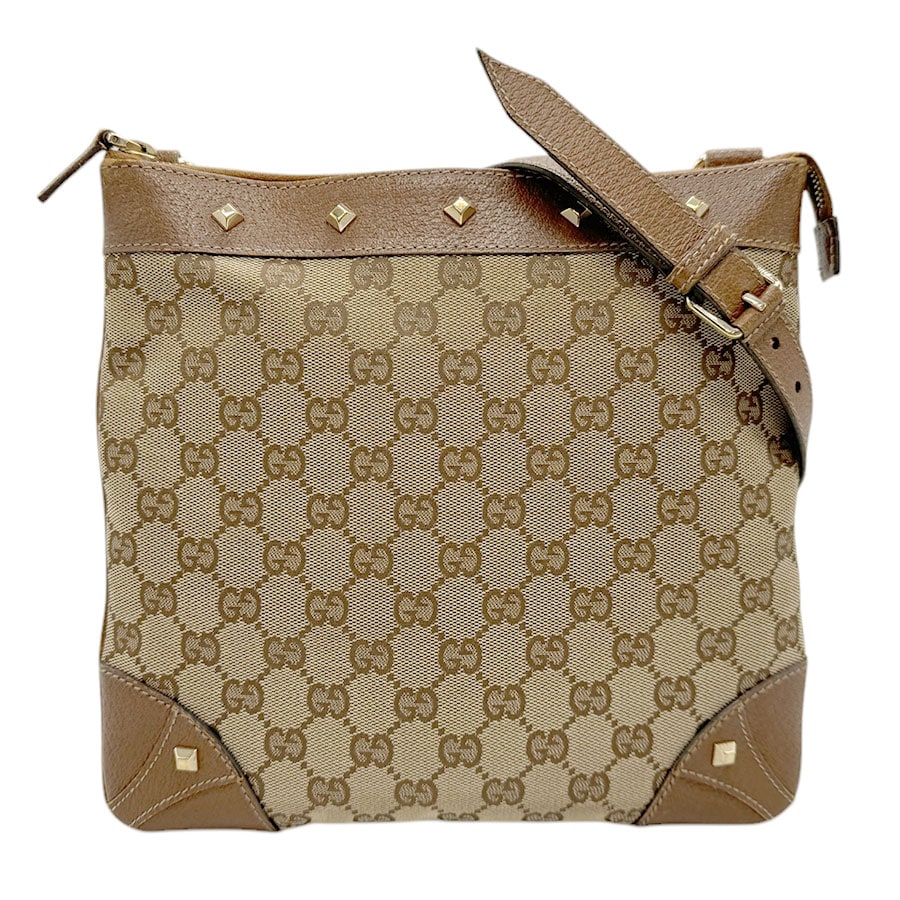 グッチ GUCCI ショルダーバッグ GGキャンバス/レザー ブラウン ユニセックス 120893 z3198