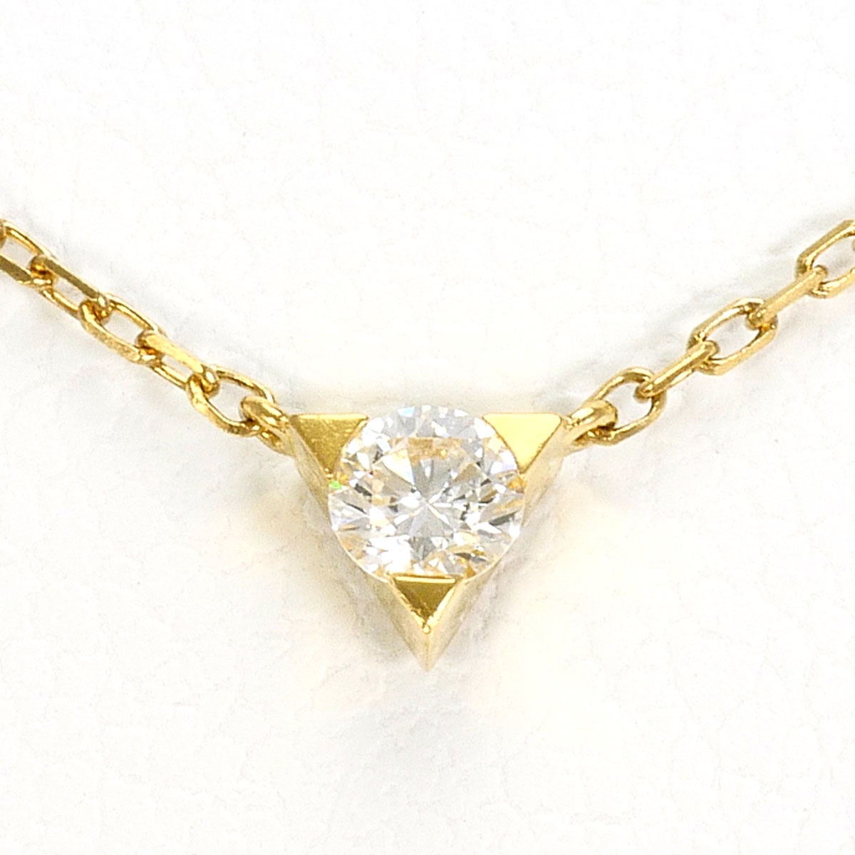 アーカー K18 18金 YG イエローゴールド ネックレス ダイヤモンド 0.08ct 総重量約1.2g 約40cm 中古