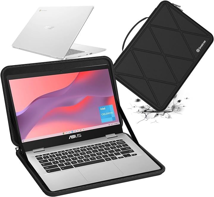 ハードEVA保護スリーブケース 14インチ ASUS Chromebook C424 ラップトップ専用ハードケース 防水( Black, For ASUS 14インチ（M67）)