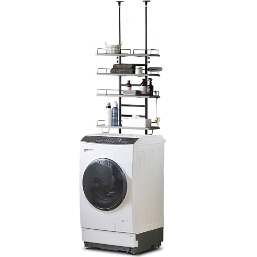 色：ブラック アイリスオーヤマ ランドリーラック 洗濯機ラック 突っ張りスタイル 縦型&ドラム式に対