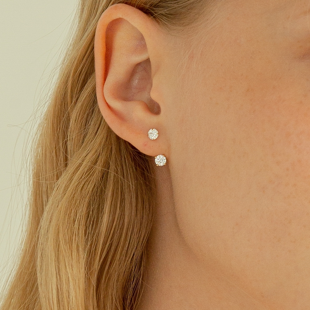 LUNNE 14k ダブルキュービックツーウェイピアス 14k ゴールド #L19 21,778円