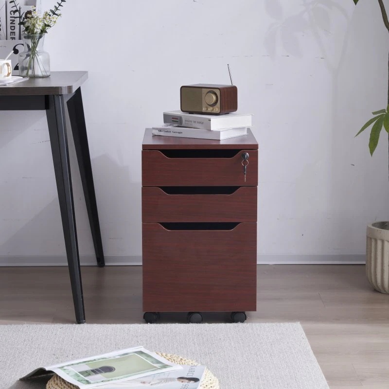 デスクワゴン サイドワゴン ラック　鍵付き キャスター付き 脇机 オフィス オフィスワゴン 3段オールロック 組立不要 A4対応 収納