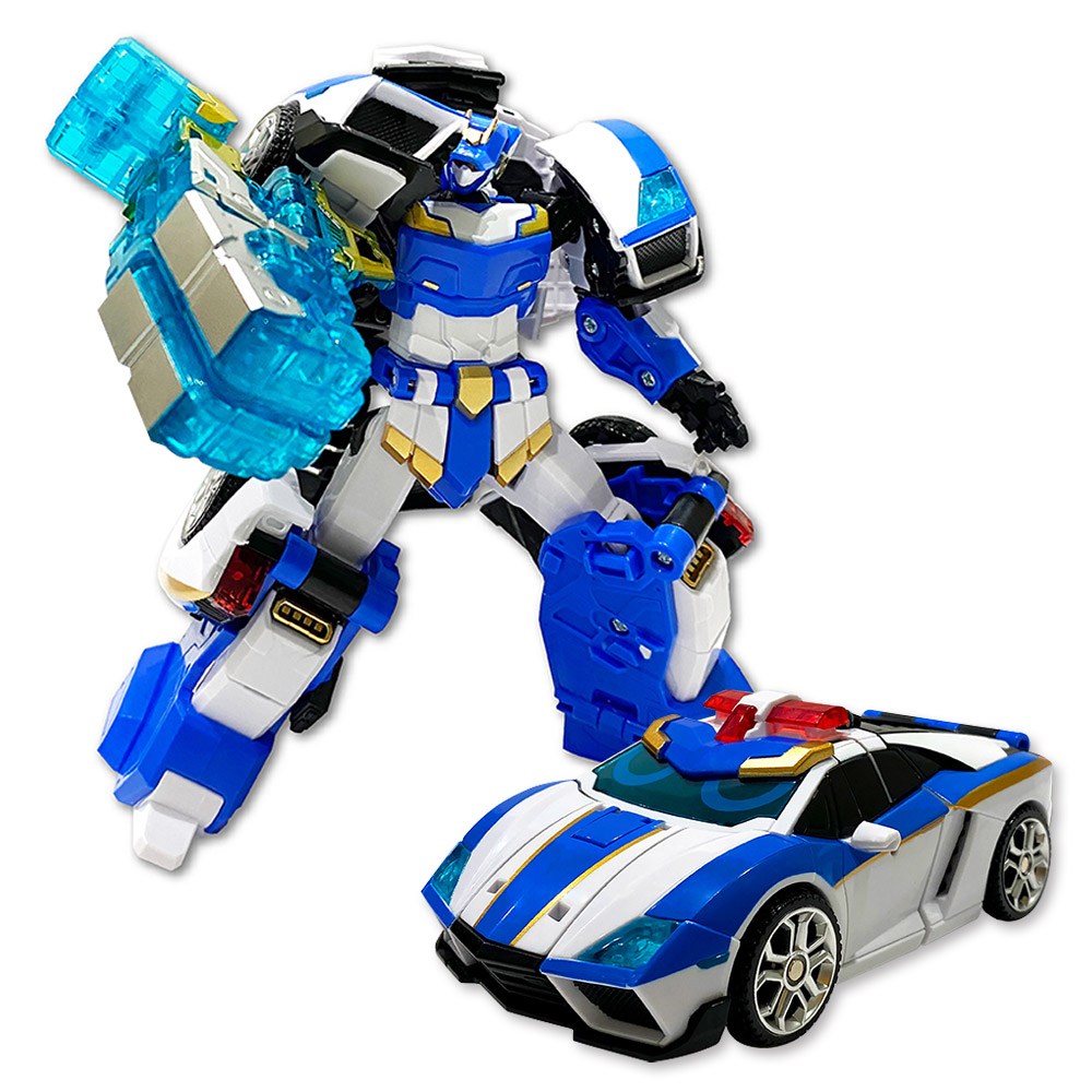 メタルカードボットブルーキャップ2つの変身ロボットビークルモード 韓国変身ロボット玩具