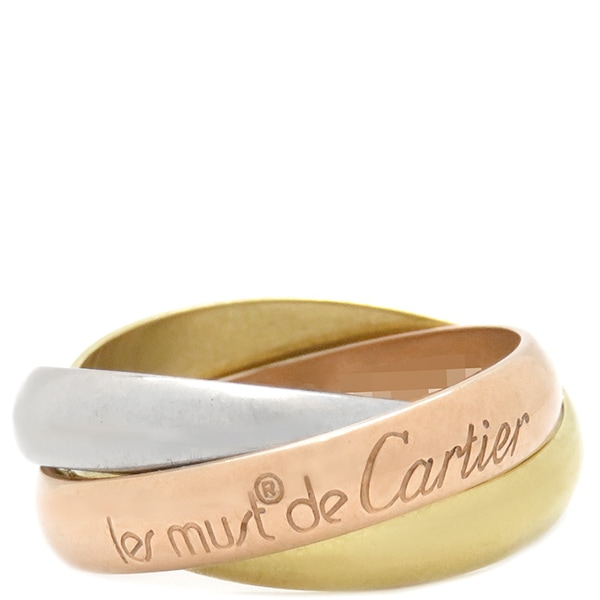 カルティエ Cartier リング 指輪 トリニティクラシック K18WG K18YG K18PG ホワイトゴールドXイエローゴールドXピンクゴールド #48(JP8) 3連 3カラー 7.5号【中古